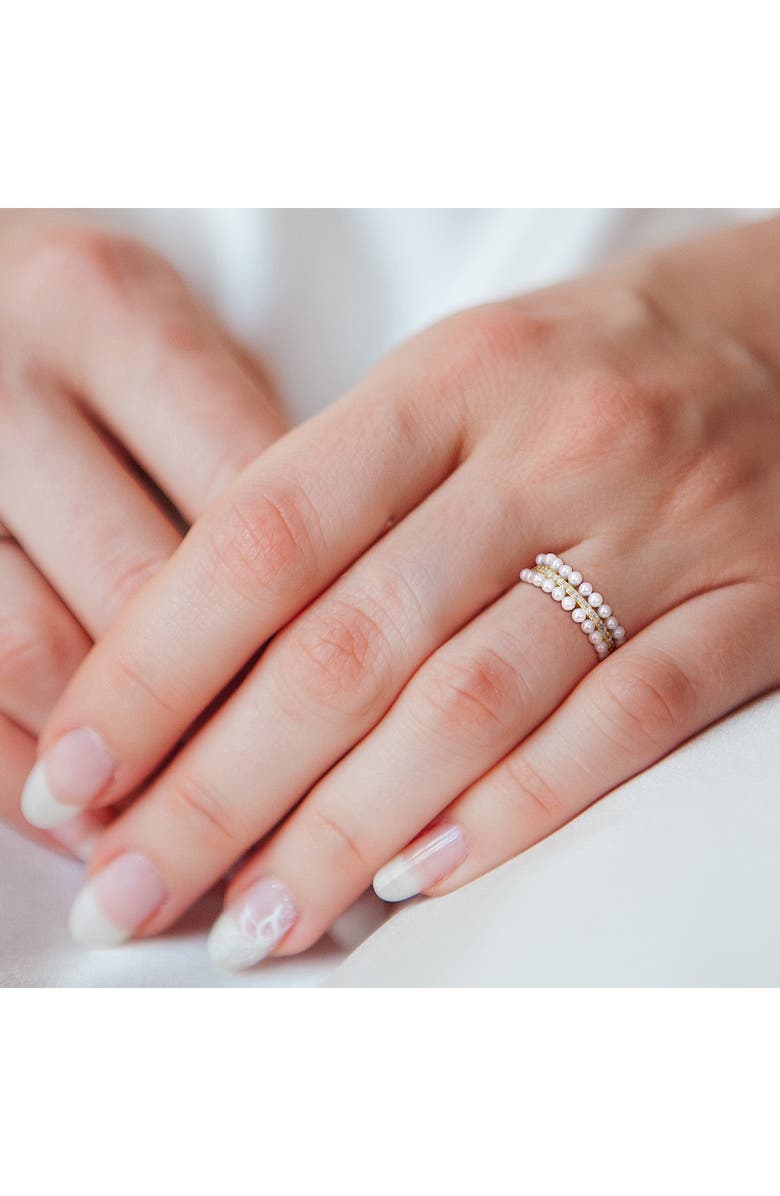 DELMAR 10K Gold Cultured Freshwater Pearl & Diamond Ring, Alternate, color,