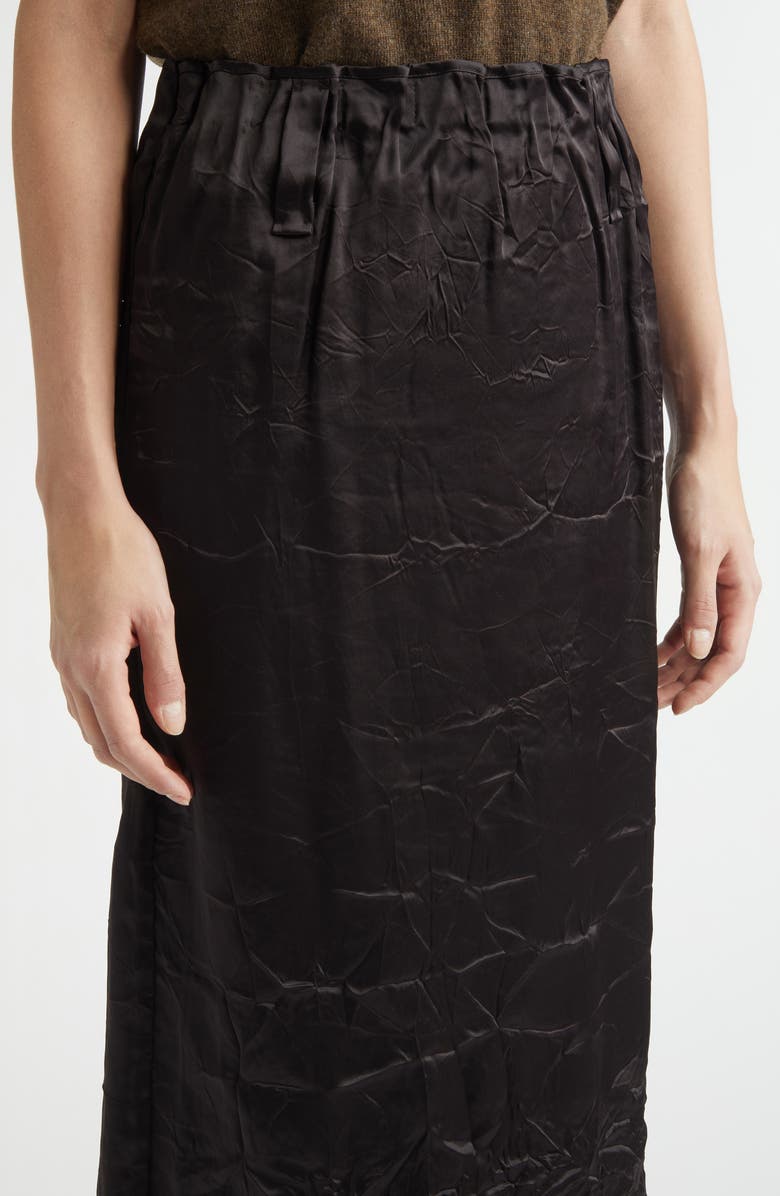 NACKIYÈ Crayon Crinkled Satin Pencil Skirt, Alternate, color, Noir