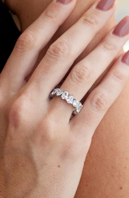 Savvy Cie Jewels Mixed Cut Cubic Zirconia Eternity Ring In Silver