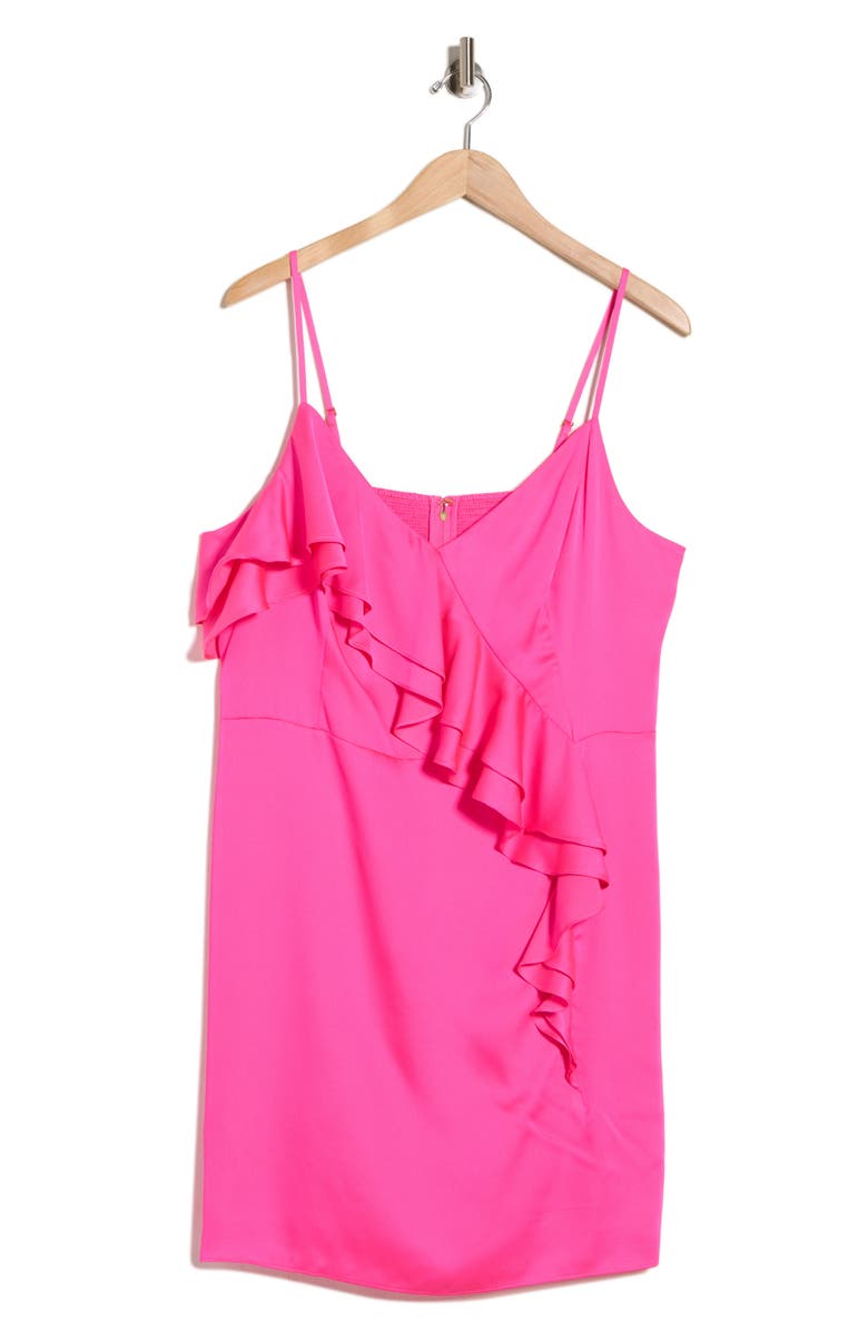 Lilly Pulitzer<sup>®</sup> Delila Ruffle Satin Minidress, Main, color, Parigi Pink