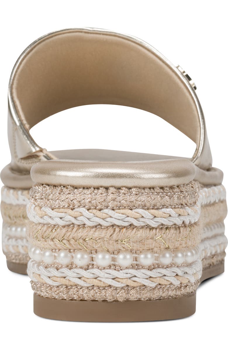 KARL LAGERFELD PARIS Keswick Espadrille Platform Wedge Slide Sandal, Alternate, color, White Gold