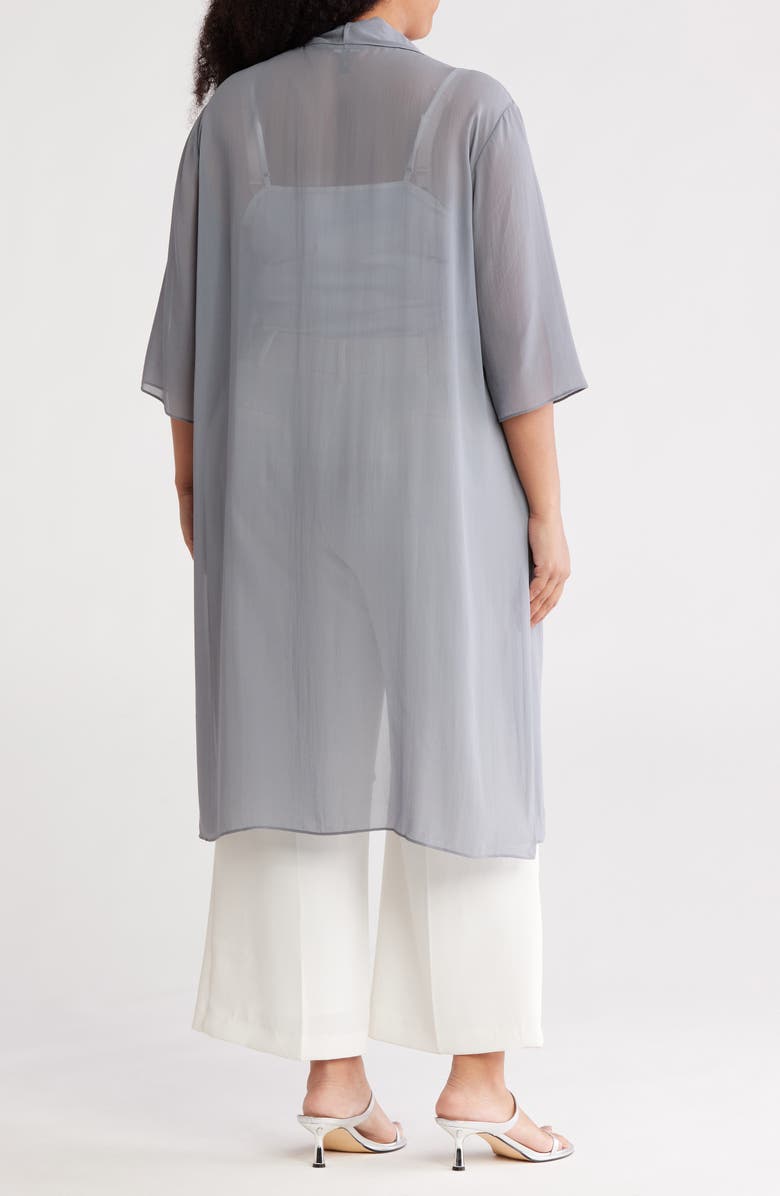 Eileen Fisher Sheer Silk Georgette Wrap, Alternate, color,