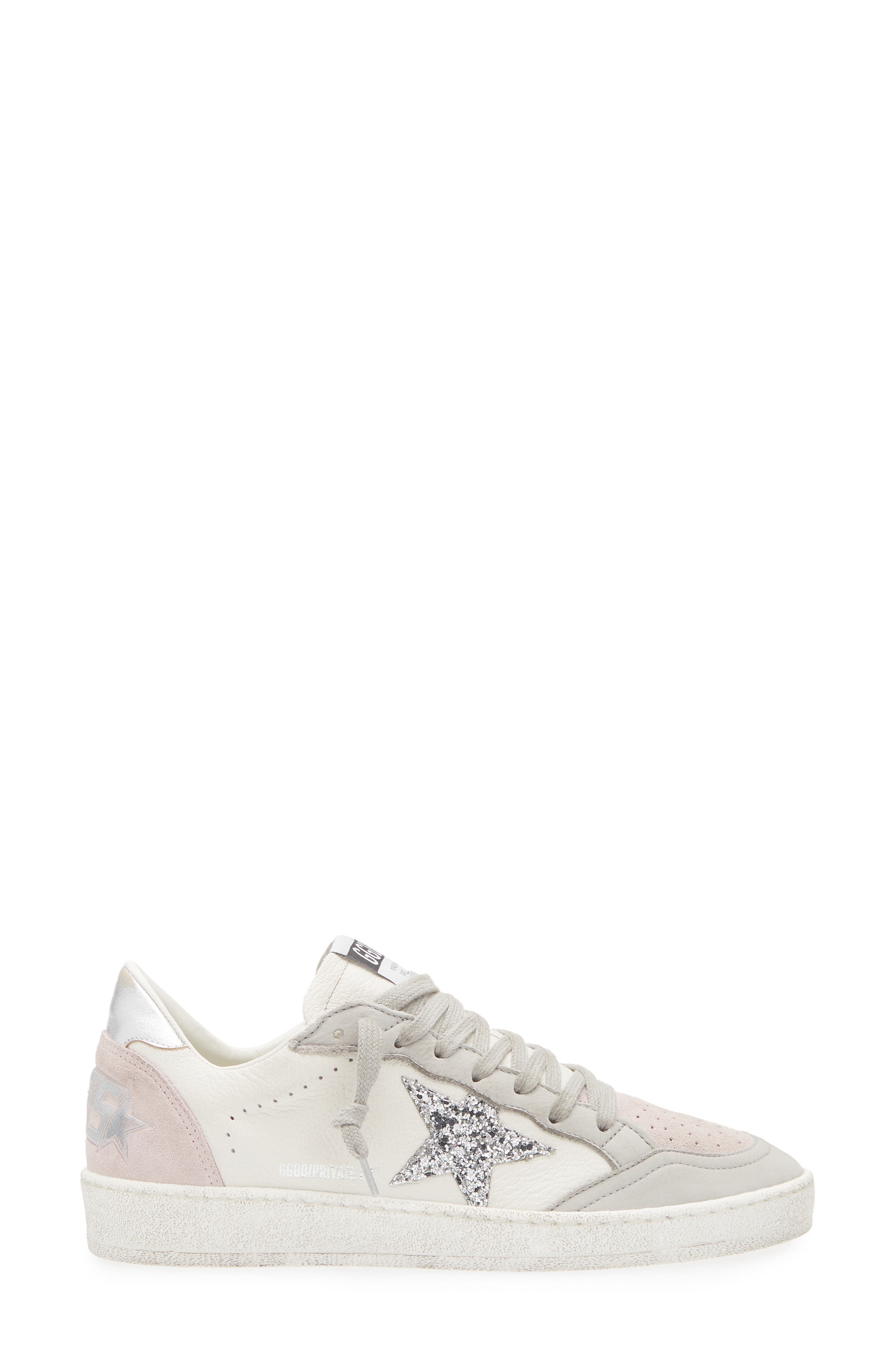 Golden Goose Ball Star Sneaker, Alternate, color, White/ Light Grey/ Pink