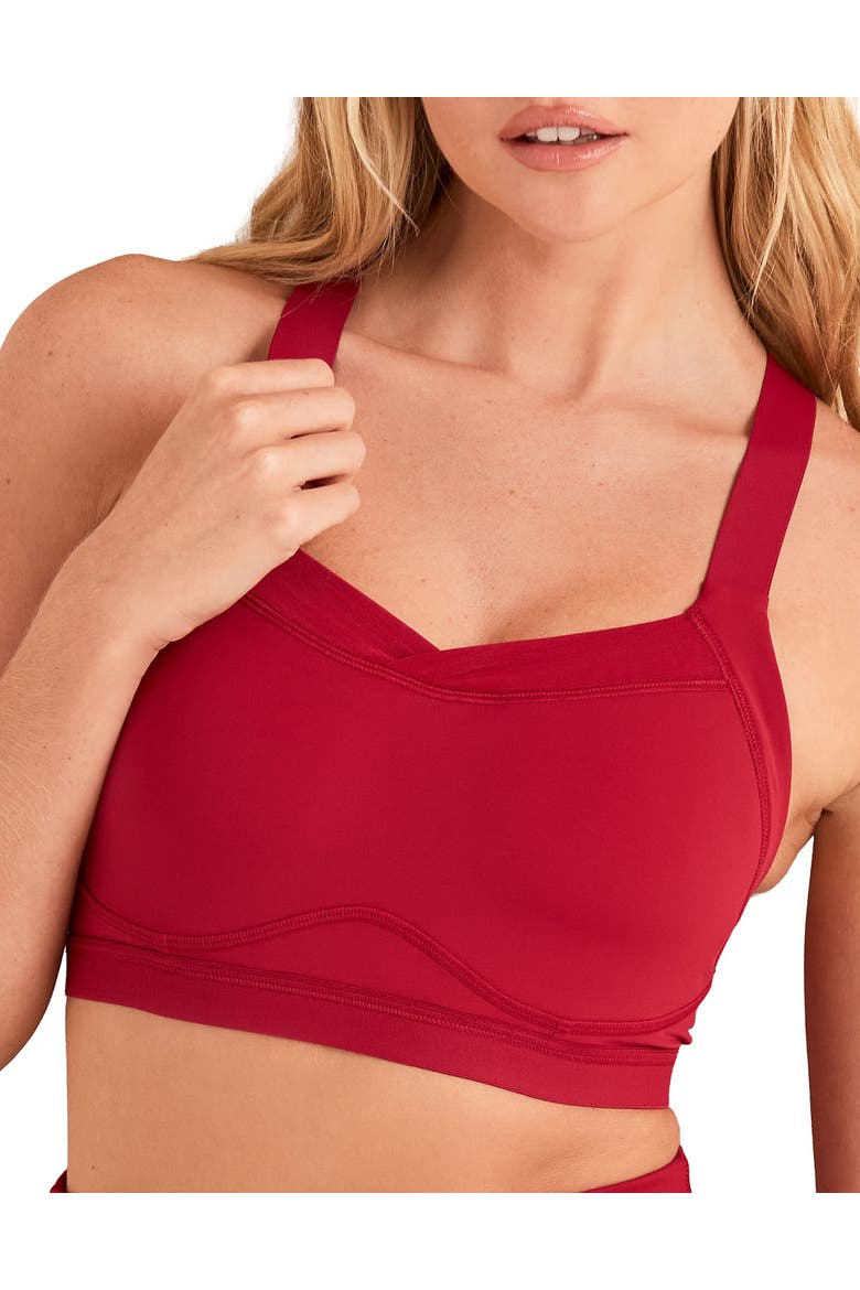 Brylee High Support Sports Bra, Alternate, color, Dark red