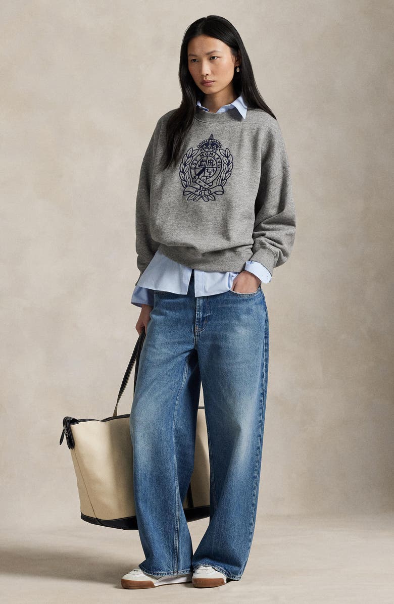 Polo Ralph Lauren Embroidered Crest Sweatshirt, Alternate, color,