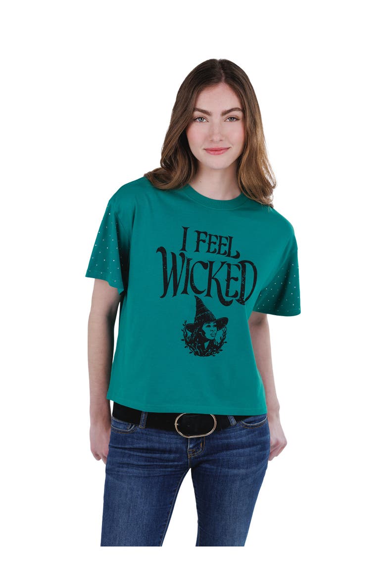 Cropped Drop Shoulder T-Shirt, Alternate, color, Ivy Green Elphaba