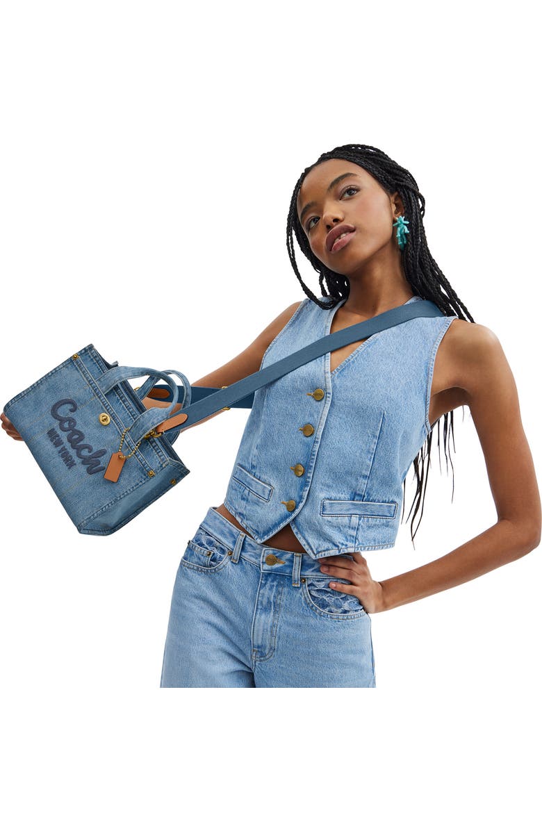COACH Denim Cargo Tote, Alternate, color,