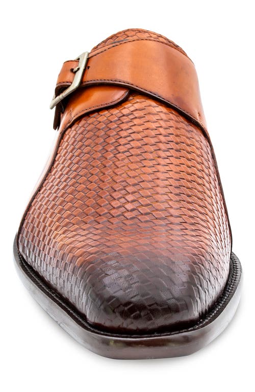 Mezlan Textured Monk Shoe In Brown