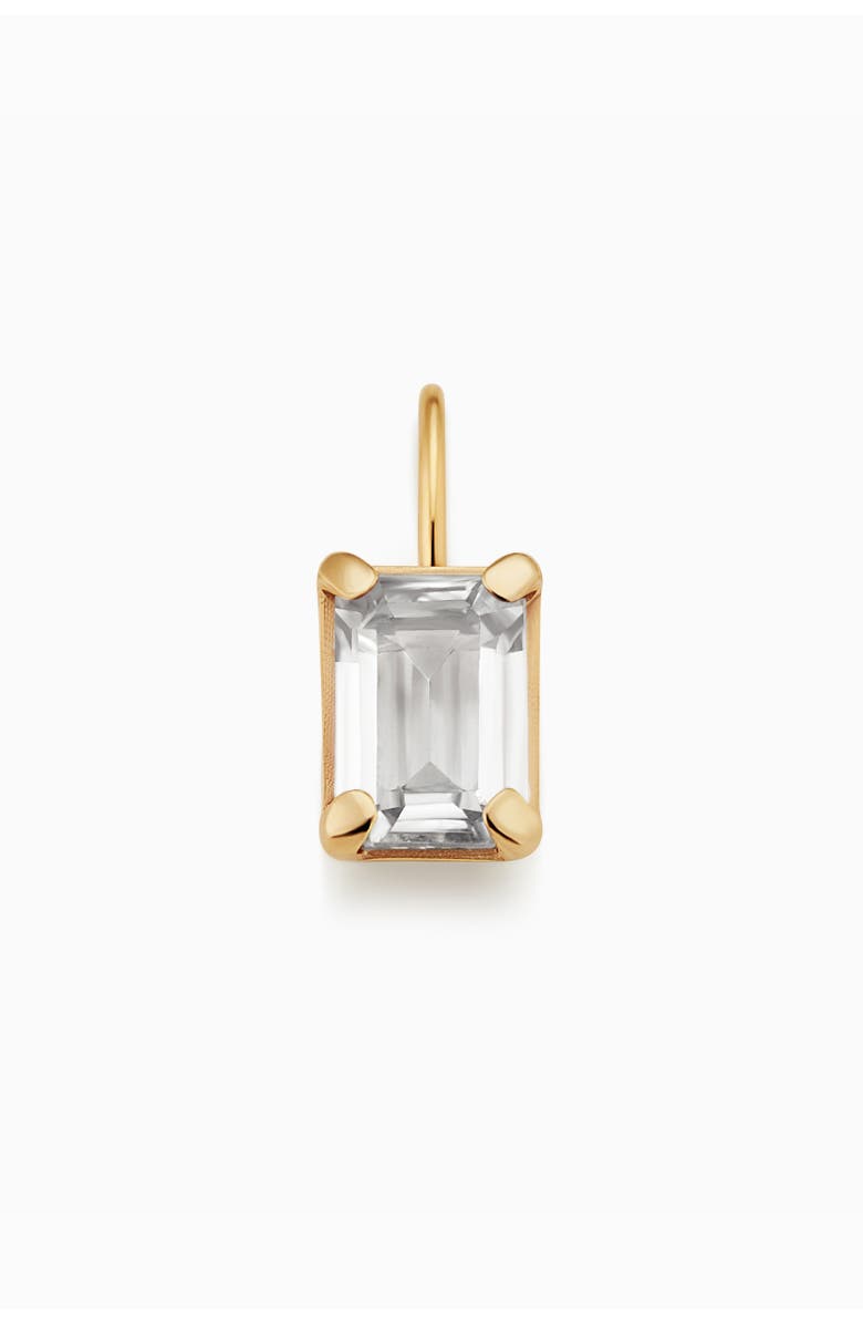 Oradina 14K Gold Date Me Birthstone Pendant Charm, Main, color, White Topaz - April