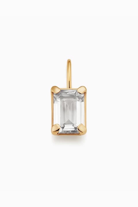 14K Gold Date Me Birthstone Pendant Charm