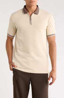 Cactus Man Textured Quarter Zip Knit Polo