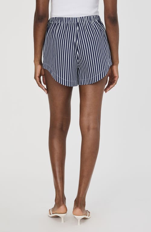 French Connection Alexis Rounded Drawstring Shorts In Marine Summer White