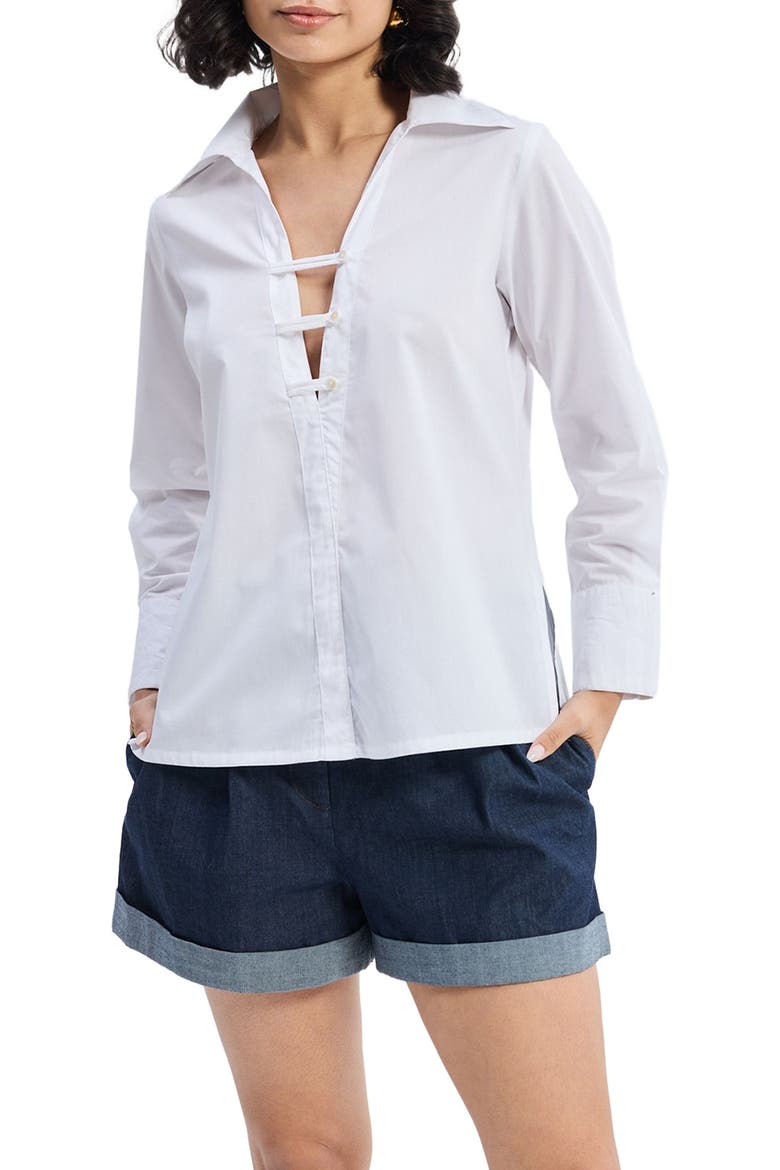 Crisp Details Button-down Shirt, Main, color, White