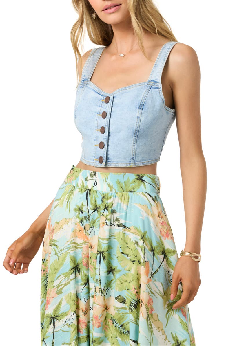 O'Neill Delphina Crop Denim Vest, Alternate, color, Drifter