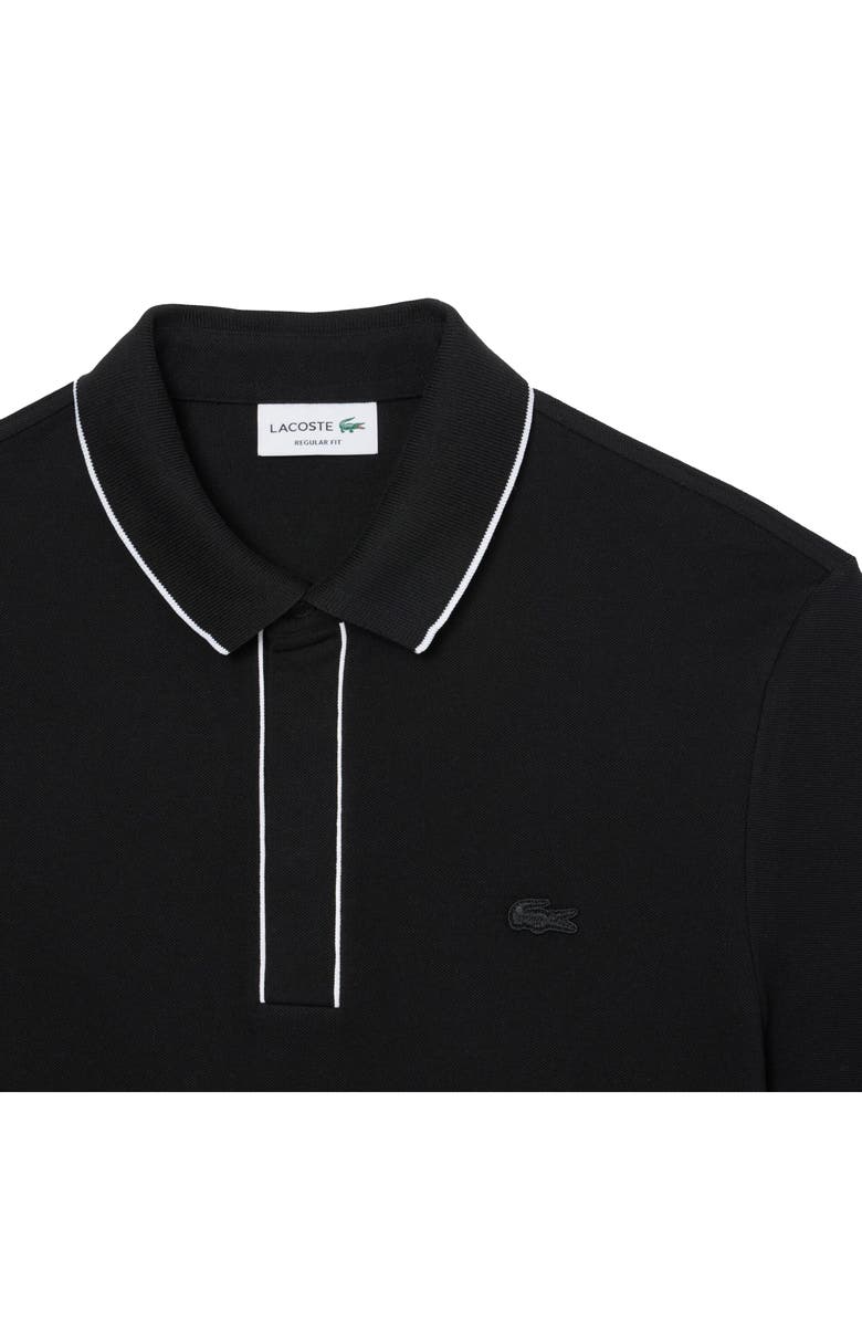 Lacoste Regular Fit Tipped Piqué Polo, Alternate, color, 031 Black