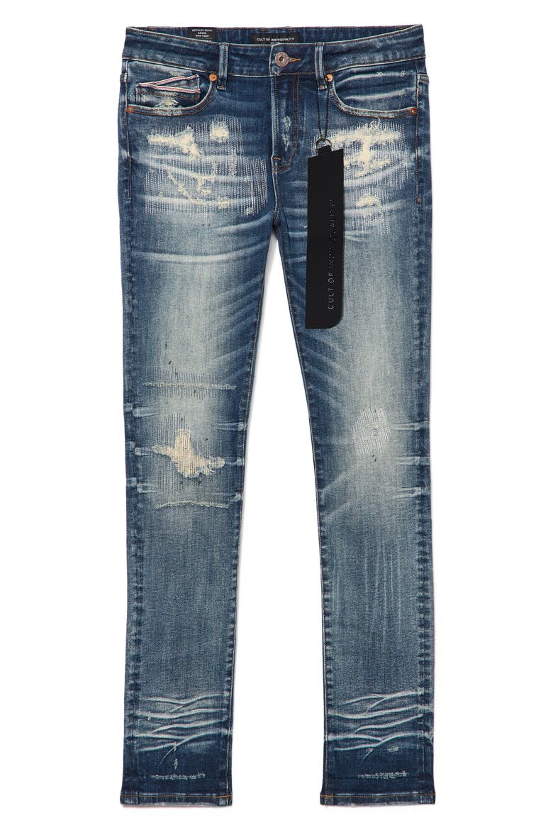 Punk 601 Super Skinny Distressed Jeans, Alternate, color, SPRUCE