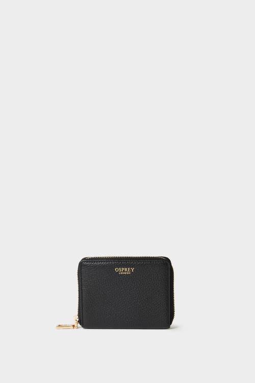 Osprey London The Core Small Leather Zip Around Purse In Black