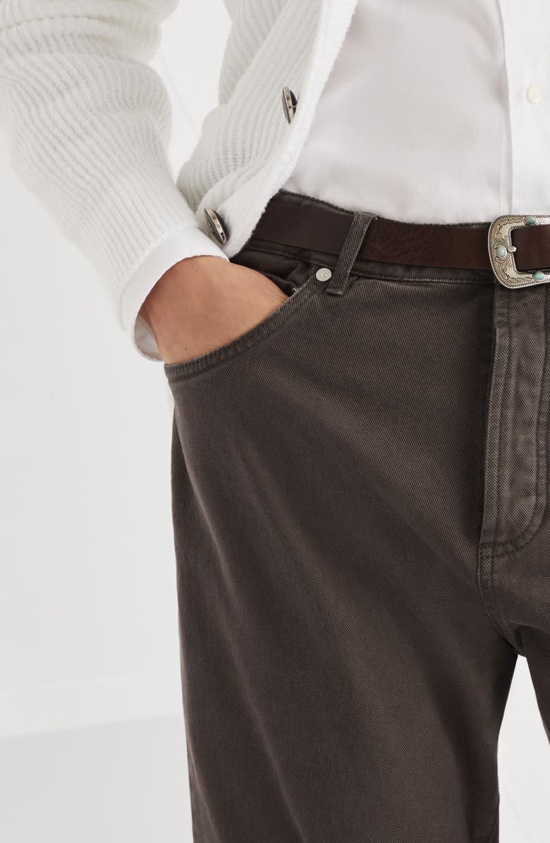 Brunello Cucinelli Garment-dyed denim trousers, Alternate, color, 