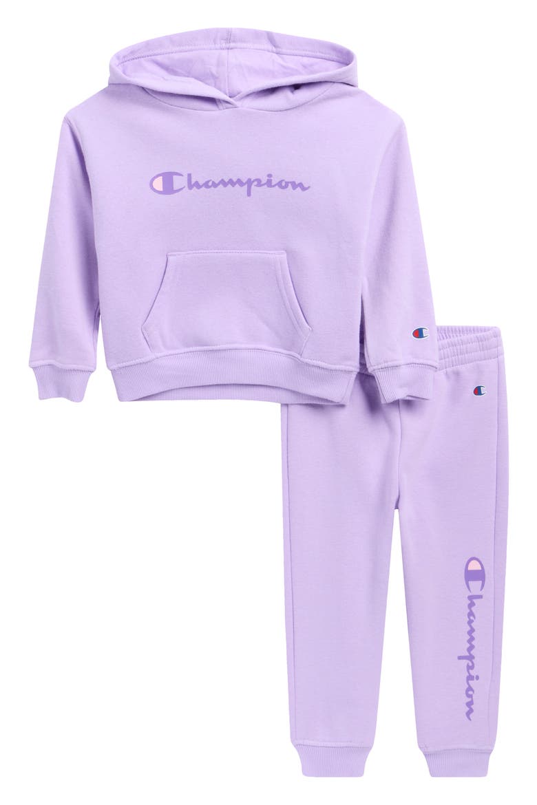 Logo Hoodie & Joggers Set, Main, color, PURPLE ROSE
