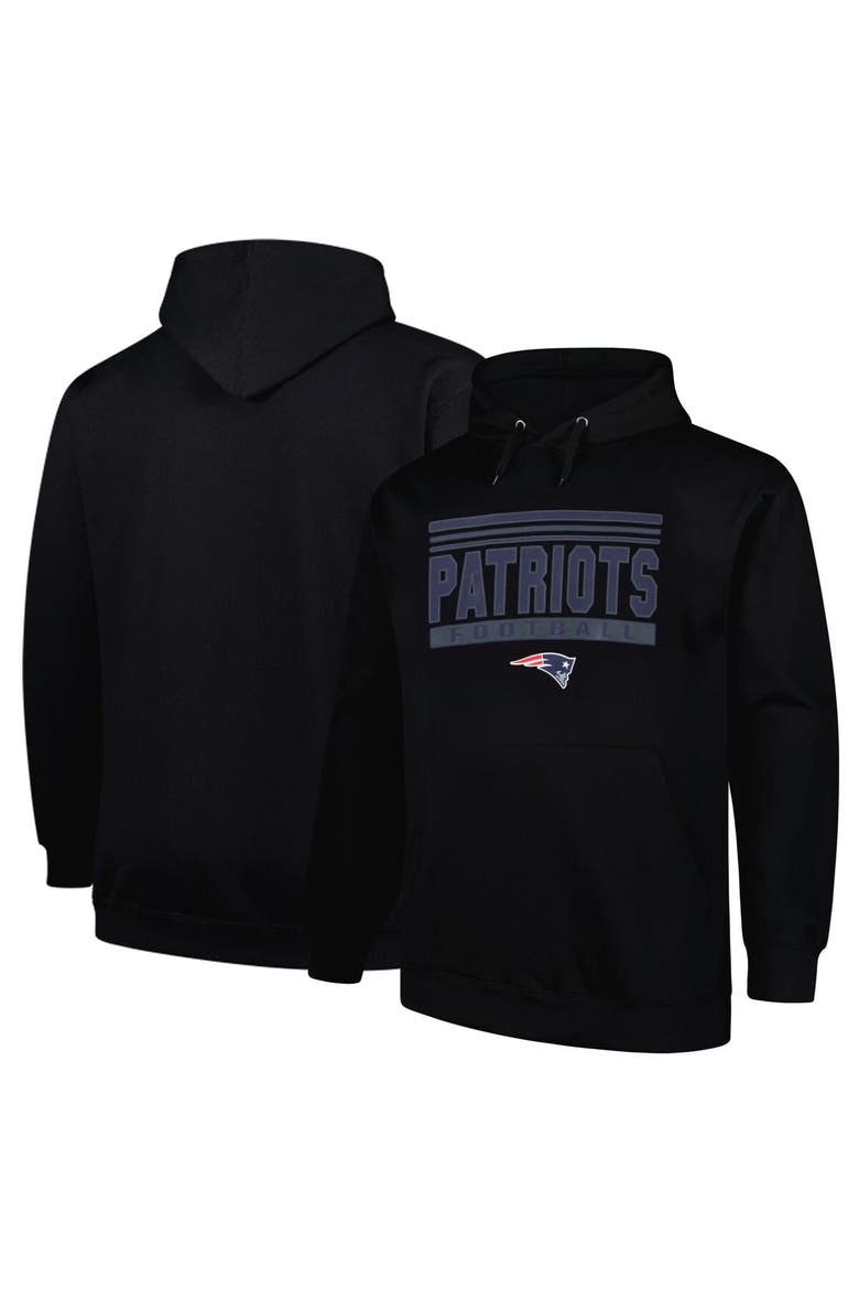 Men's Fanatics Black New England Patriots Big & Tall Pop Pullover Hoodie, Main, color, Black
