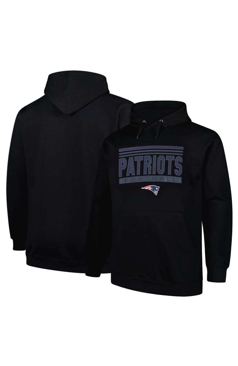 FANATICS Men's Fanatics Black New England Patriots Big & Tall Pop Pullover Hoodie, Main, color, Black