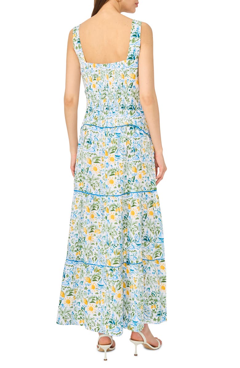 CeCe Drop Waist Tiered Maxi Dress, Alternate, color, Spa Blue