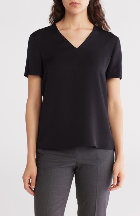 Minimal Silk V-Neck T-Shirt