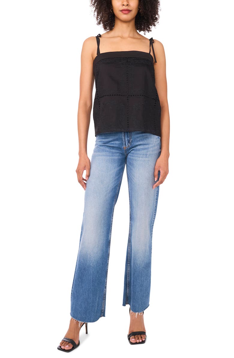 1.STATE Square Neck Tie Strap Camisole, Alternate, color, Rich Black