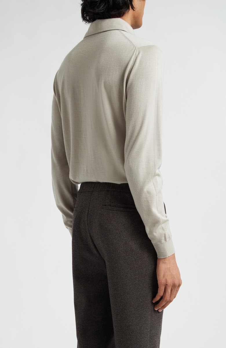 Thom Sweeney Merino Wool Polo Sweater, Alternate, color, Stone