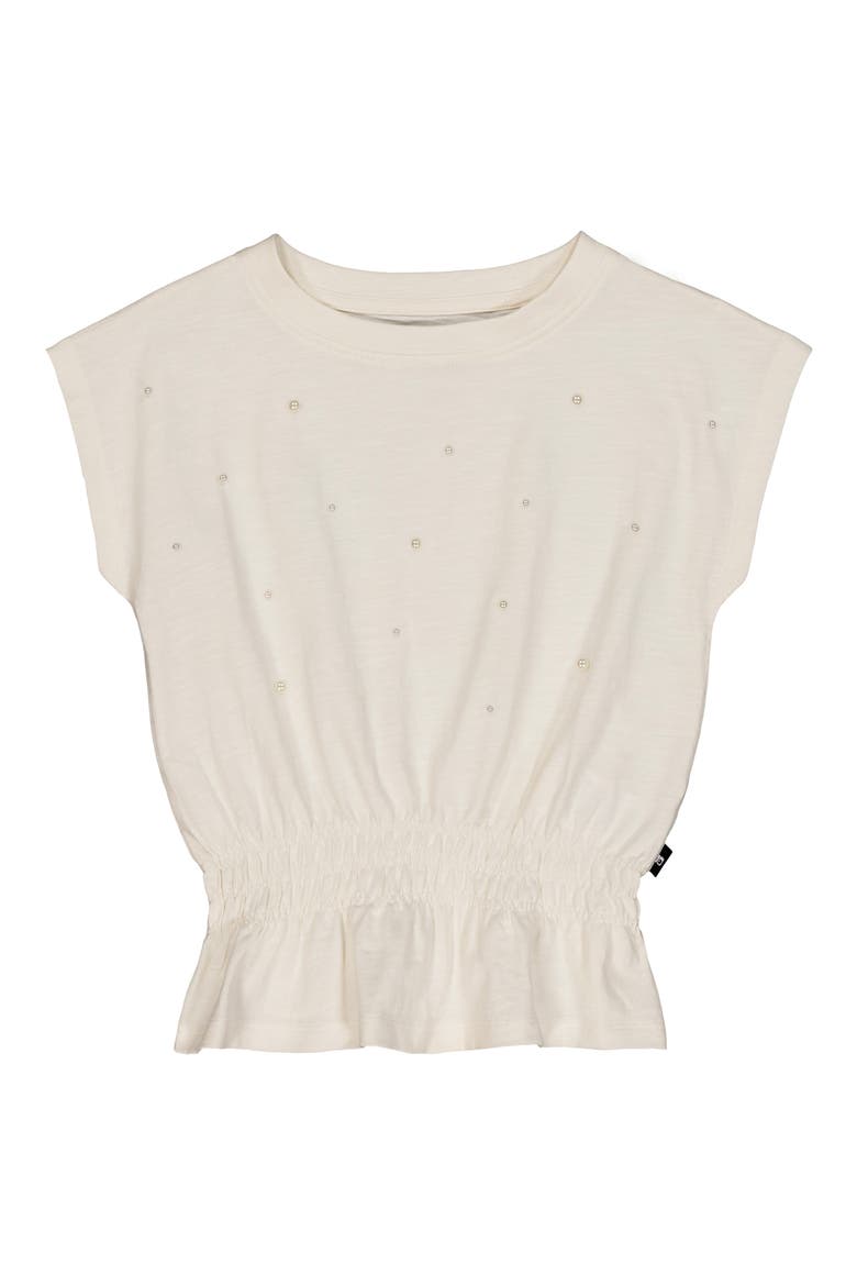 Kids' Sleeveless Peplum Waist Top, Main, color, OFF WHITE
