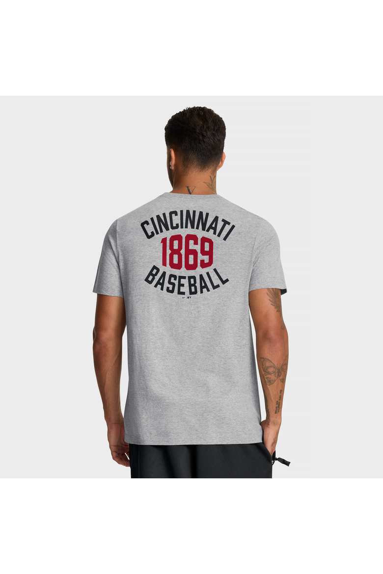 Men's Nike Heather Gray Cincinnati Reds Cooperstown 2-Hit T-Shirt, Alternate, color, Heather Gray