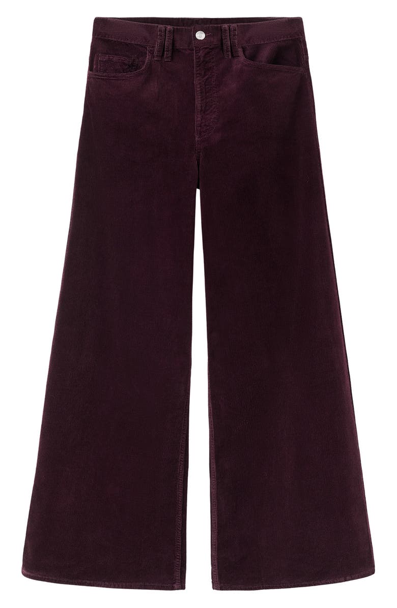 MANGO High Waist Wide Leg Corduroy Jeans, Alternate, color, Wine