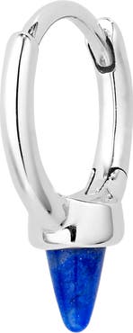 MARIA TASH Single Short Lapis Spike Hoop Earring