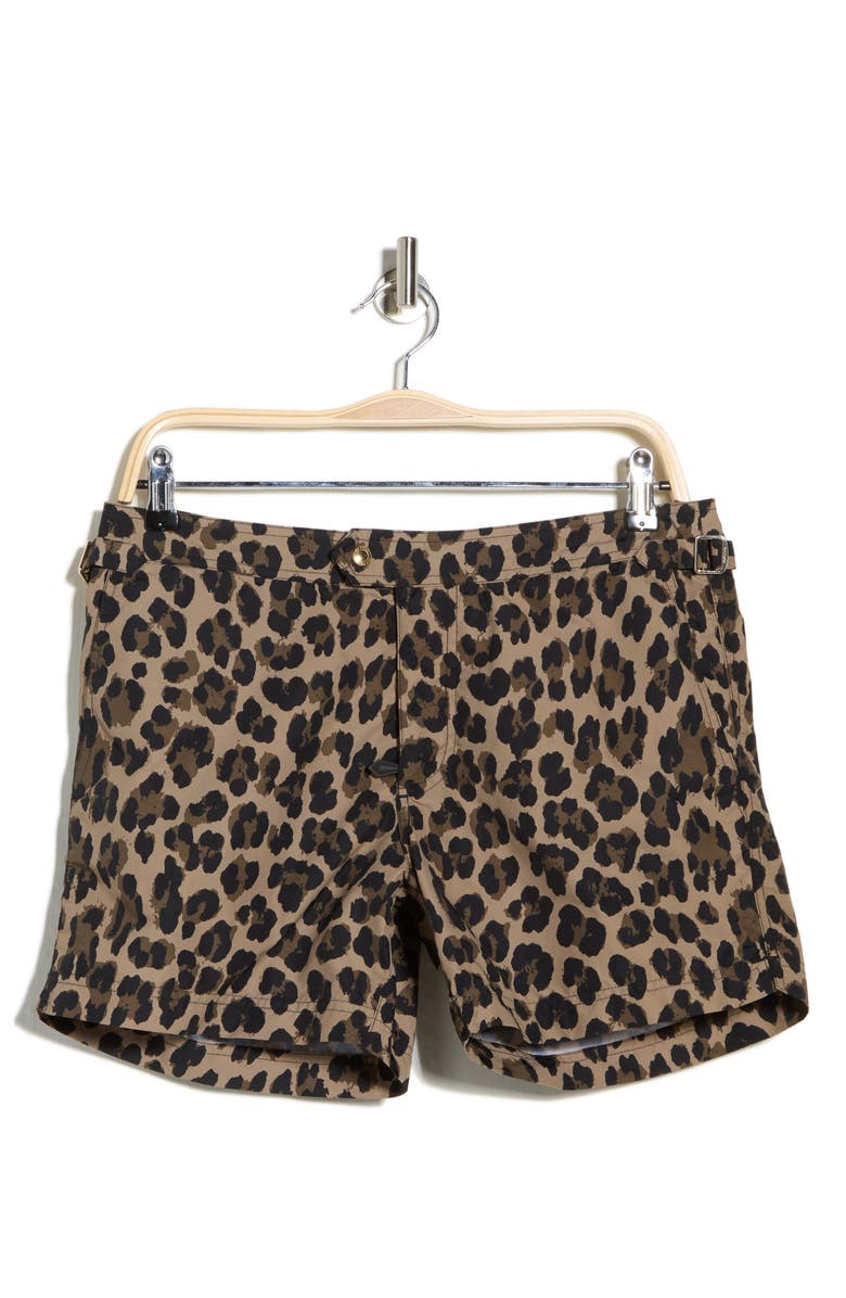 JEFFREY Leopard Swim Shorts, Main, color, Leopard