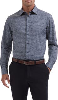 Bugatchi James OoohCotton® Heathered Button-Up Shirt