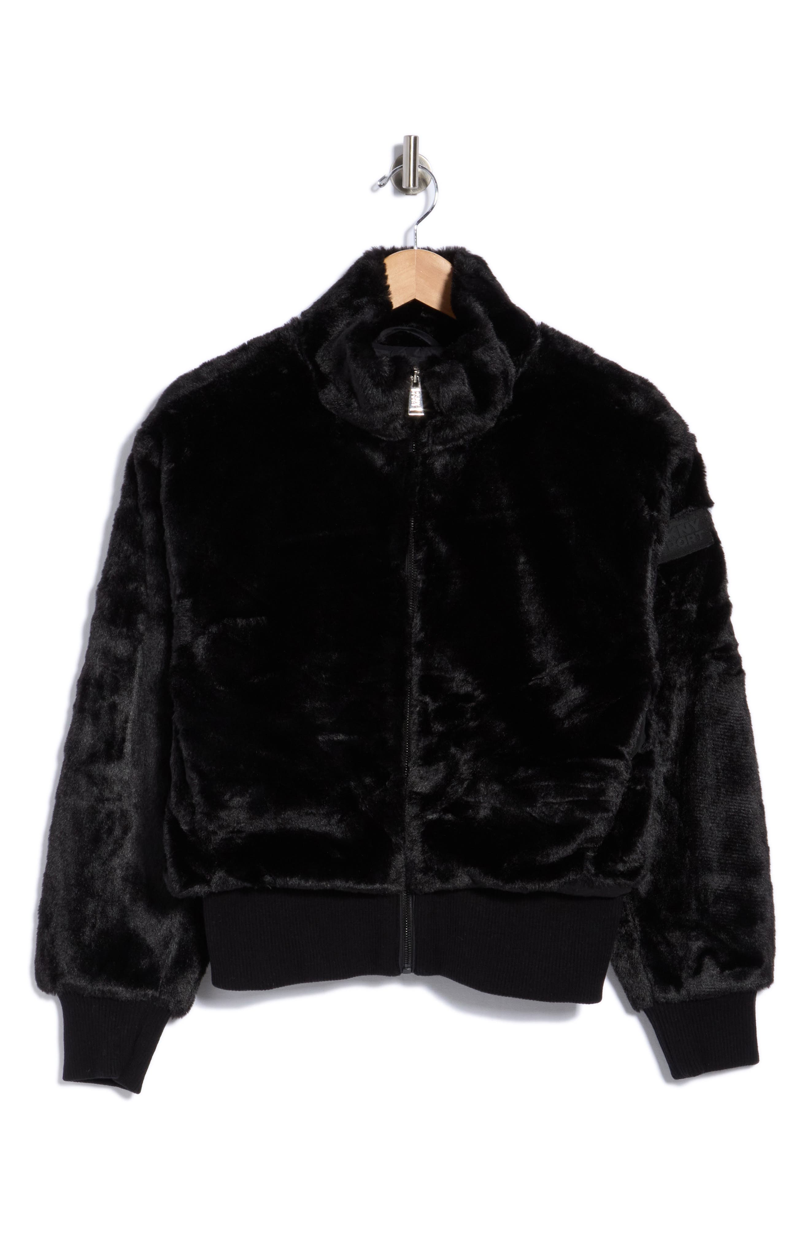Faux Fur Mock Neck Jacket