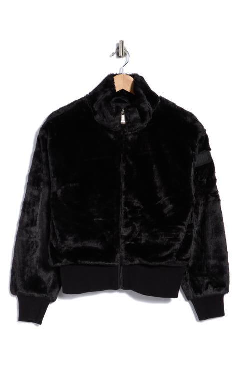 Faux Fur Mock Neck Jacket
