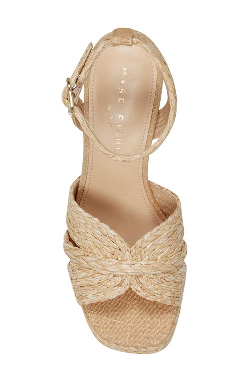 Marc Fisher Ltd Janie Raffia Ankle Strap Platform Sandal In Natural