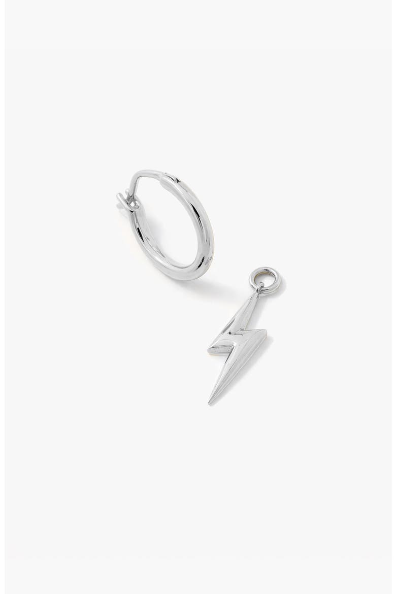 Lightning Single Hoop in Silver, Alternate, color, Silver