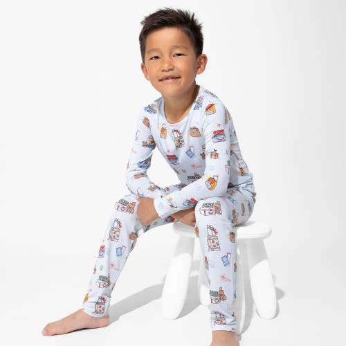 Bellabu Bear Kids' Vintage Suitcases Set Of 2 Piece Pajamas In Blue