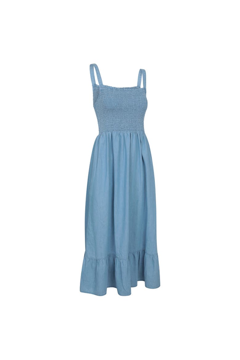 Marbella Strappy Shirred Midi Dress, Alternate, color, Pale Blue
