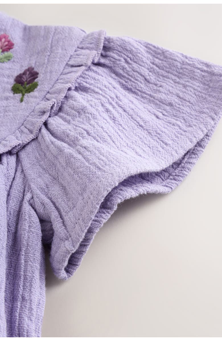 NEXT Embroidered Cotton Gauze Bodysuit, Alternate, color, Purple