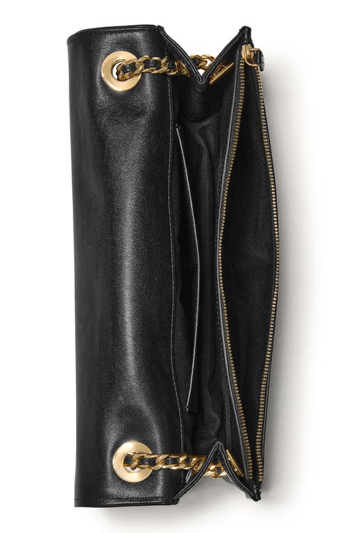 Kate Spade New York Deco Fine Grain Leather Convertible Chain Shoulder Bag In Black