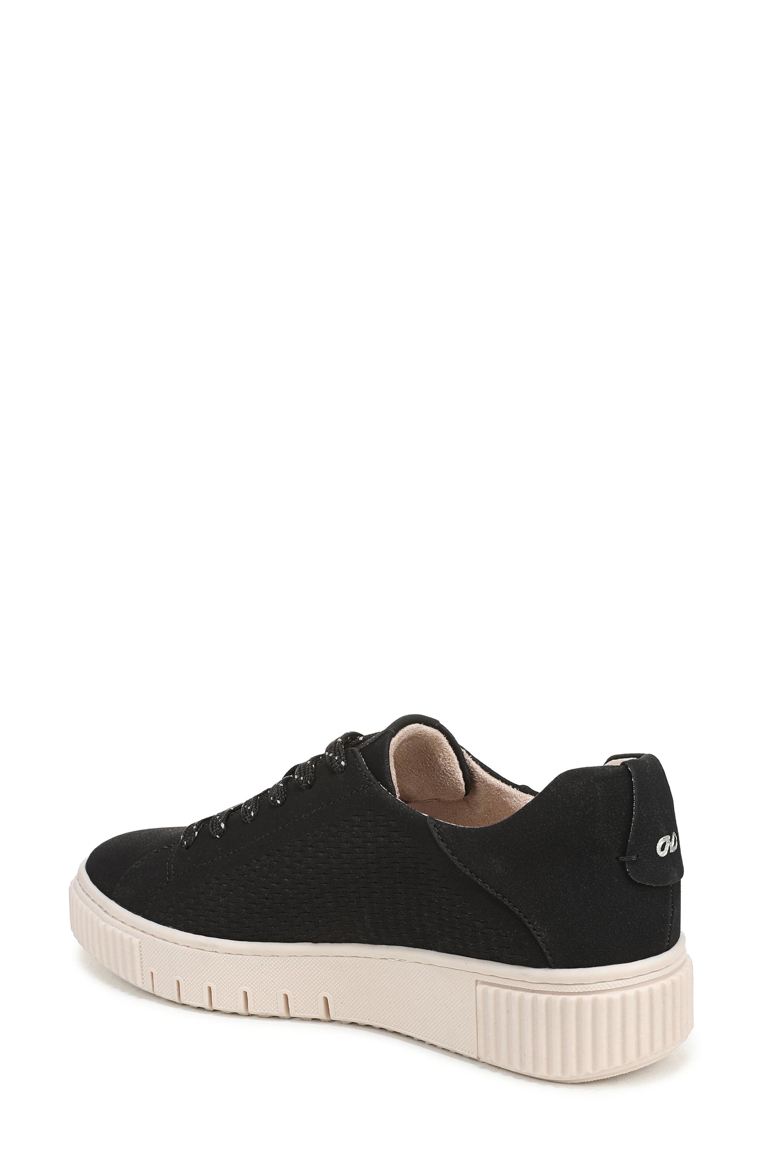 Turner Perforated Platform Sneaker, Alternate, color, BLACK FAUX LEATHER