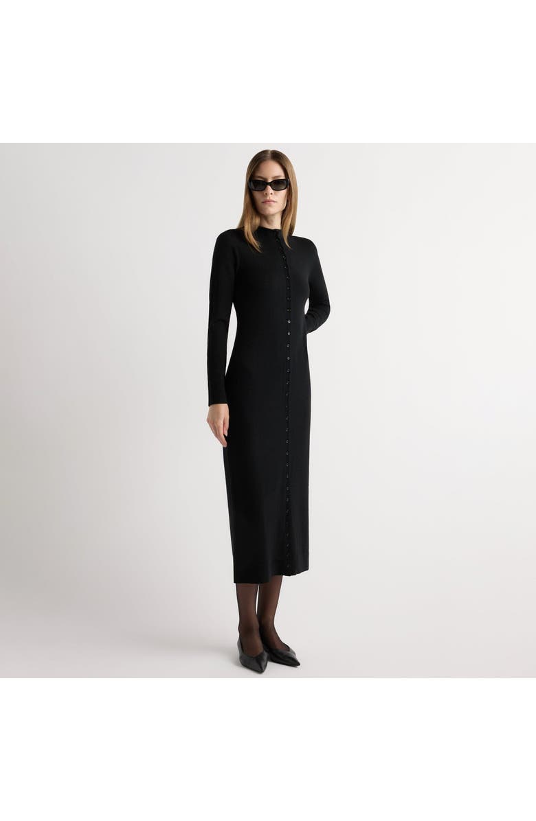 Modern Citizen Charu Wool Button Maxi Dress, Main, color, Black