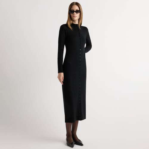 Modern Citizen Charu Wool Button Maxi Dress In Black