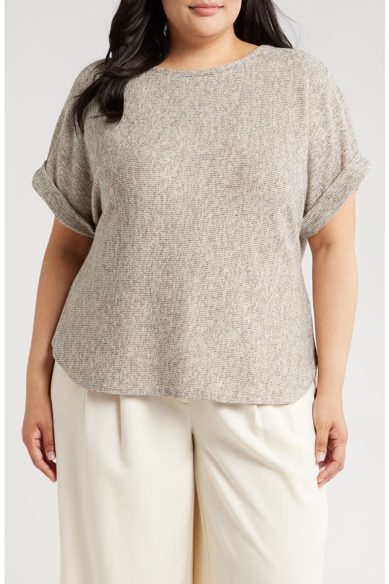 Dolman Short Sleeve Top, Main, color, OAT/BLK