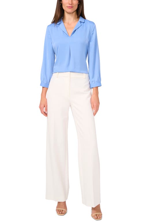 Vince Camuto Pleat Front Satin Shirt In Serene Sky