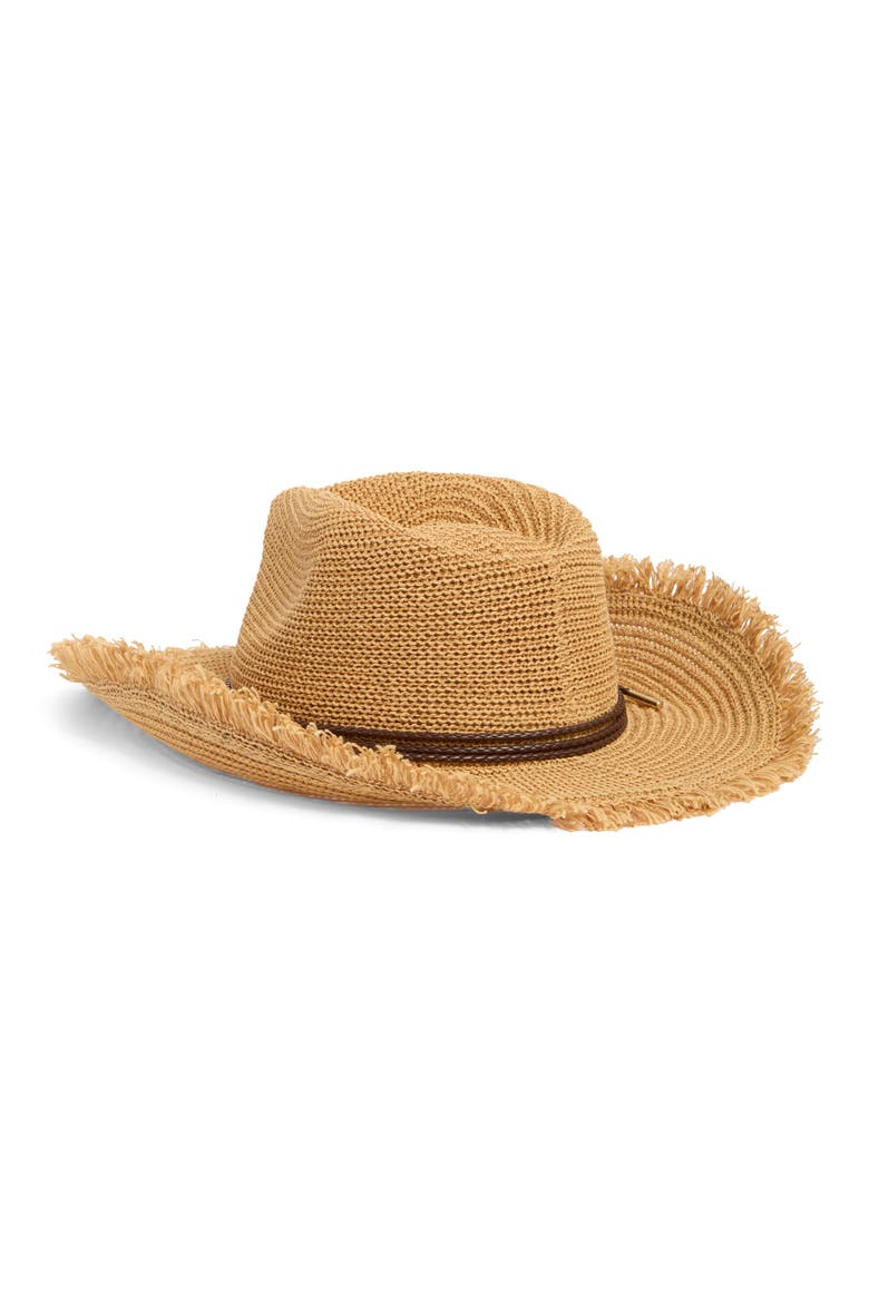 Packable Knit Cowboy Hat, Alternate, color, CAMEL
