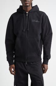 Burberry Rory Logo Embroidered Cotton French Terry Zip Hoodie